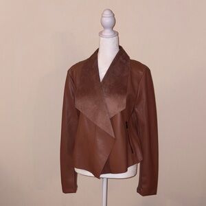 Bar III Tan faux Leather Women's Jacket